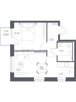 2 ккв (Евро) № 62 Корп.: 6-7 , Секция 1  в ЖК Живи! В Рыбацком