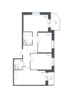 4 ккв (Евро) № 447 Корп.: 39 , Секция 2  в ЖК Живи! В Рыбацком