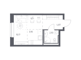 Студия № 120 Корп.: 6-7 , Секция 1  в ЖК Живи! В Рыбацком