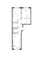 3 ккв (Евро) № 347 Корп.: 6-7 , Секция 2  в ЖК Живи! В Рыбацком