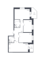 4 ккв (Евро) № 433 Корп.: 4 , Секция 2  в ЖК Живи! В Рыбацком