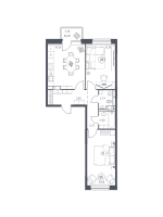 3 ккв (Евро) № 6 Корп.: 30 , Секция 1  в ЖК Живи! В Рыбацком