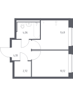 1 ккв № 29 Корп.: 96 , Секция 6  в ЖК Живи! В Рыбацком