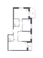 4 ккв (Евро) № 418 Корп.: 39 , Секция 2  в ЖК Живи! В Рыбацком