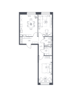 3 ккв (Евро) № 16 Корп.: 30 , Секция 1  в ЖК Живи! В Рыбацком
