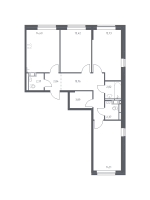 3 ккв № 51 Корп.: 30 , Секция 2  в ЖК Живи! В Рыбацком