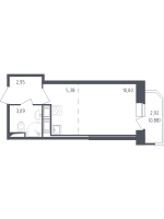 Студия № 294 Корп.: 4 , Секция 1  в ЖК Живи! В Рыбацком