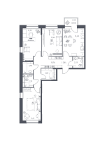 3 ккв № 20 Корп.: 30 , Секция 1  в ЖК Живи! В Рыбацком