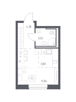 Студия № 384 Корп.: 6-7 , Секция 2  в ЖК Живи! В Рыбацком