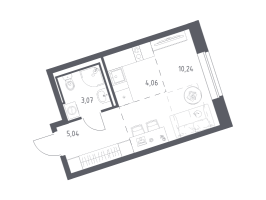 Студия № 618 Корп.: 6-7 , Секция 3  в ЖК Живи! В Рыбацком