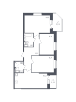 4 ккв (Евро) № 448 Корп.: 4 , Секция 2  в ЖК Живи! В Рыбацком