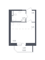 Студия № 359 Корп.: 39 , Секция 2  в ЖК Живи! В Рыбацком