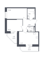 2 ккв № 559 Корп.: 4 , Секция 2  в ЖК Живи! В Рыбацком