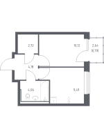 1 ккв № 28 Корп.: 96 , Секция 6  в ЖК Живи! В Рыбацком