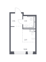 Студия № 54 Корп.: 30 , Секция 2  в ЖК Живи! В Рыбацком
