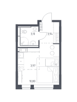 Студия № 17 Корп.: 30 , Секция 1  в ЖК Живи! В Рыбацком