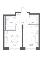 1 ккв № 373 Корп.: 96 , Секция 3  в ЖК Живи! В Рыбацком