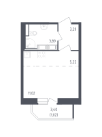 Студия № 518 Корп.: 39 , Секция 2  в ЖК Живи! В Рыбацком