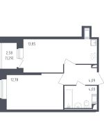1 ккв № 532 Корп.: 4 , Секция 2  в ЖК Живи! В Рыбацком