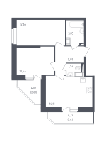 2 ккв № 454 Корп.: 4 , Секция 2  в ЖК Живи! В Рыбацком