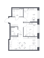 3 ккв (Евро) № 29 Корп.: 6-7 , Секция 1  в ЖК Живи! В Рыбацком