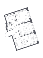 2 ккв № 565 Корп.: 6-7 , Секция 3  в ЖК Живи! В Рыбацком