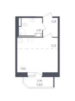 Студия № 488 Корп.: 39 , Секция 2  в ЖК Живи! В Рыбацком