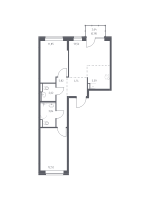 3 ккв (Евро) № 405 Корп.: 96 , Секция 3  в ЖК Живи! В Рыбацком