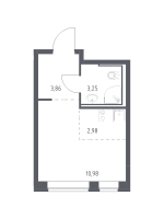 Студия № 482 Корп.: 96 , Секция 2  в ЖК Живи! В Рыбацком