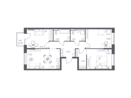 4 ккв (Евро) № 131 Корп.: 96 , Секция 5  в ЖК Живи! В Рыбацком