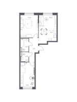 3 ккв (Евро) № 439 Корп.: 6-7 , Секция 3  в ЖК Живи! В Рыбацком