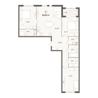 4 ккв (Евро) № 355 Корп.: 1 , Секция 7  в ЖК Знатный