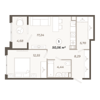 2 ккв (Евро) № 313 Корп.: 1 , Секция 6  в ЖК Знатный