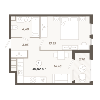 1 ккв № 171 Корп.: 1 , Секция 3  в ЖК Знатный