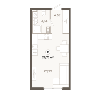 Студия № 332 Корп.: 1 , Секция 7  в ЖК Знатный