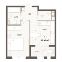 1 ккв № 317 Корп.: 1 , Секция 6  в ЖК Знатный