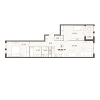 3 ккв (Евро) № 244 Корп.: 1 , Секция 5  в ЖК Знатный