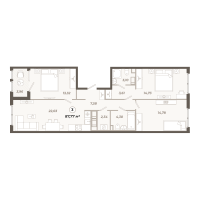 4 ккв (Евро) № 480 Корп.: 1 , Секция 10  в ЖК Знатный