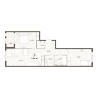 3 ккв (Евро) № 440 Корп.: 1 , Секция 9  в ЖК Знатный