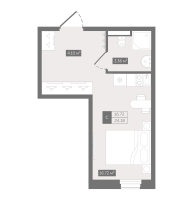 Студия № 56h Корп.: 1 , Секция 3  в ЖК Zoom Черная речка