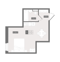 Студия № 51h Корп.: 1 , Секция 3  в ЖК Zoom Черная речка