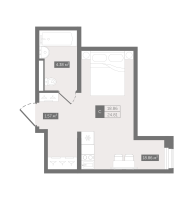 Студия № 28h Корп.: 1 , Секция 4  в ЖК Zoom Черная речка