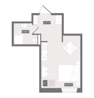 Студия № 27h Корп.: 1 , Секция 4  в ЖК Zoom Черная речка