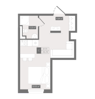 Студия № 73h Корп.: 1 , Секция 2  в ЖК Zoom Черная речка
