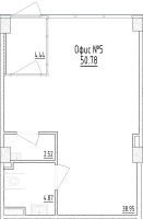 К. пом № 5Н Корп.: 1 , Секция 2  в ЖК Zoom Черная речка