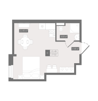 Студия № 39h Корп.: 1 , Секция 4  в ЖК Zoom Черная речка
