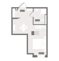 Студия № 68h Корп.: 1 , Секция 2  в ЖК Zoom Черная речка