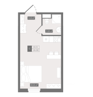 Студия № 66h Корп.: 1 , Секция 2  в ЖК Zoom Черная речка
