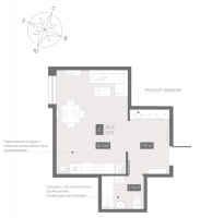 Студия № 507 Корп.: 1 , Секция 2  в ЖК Zoom Черная речка