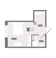 Студия № 50h Корп.: 1 , Секция 3  в ЖК Zoom Черная речка